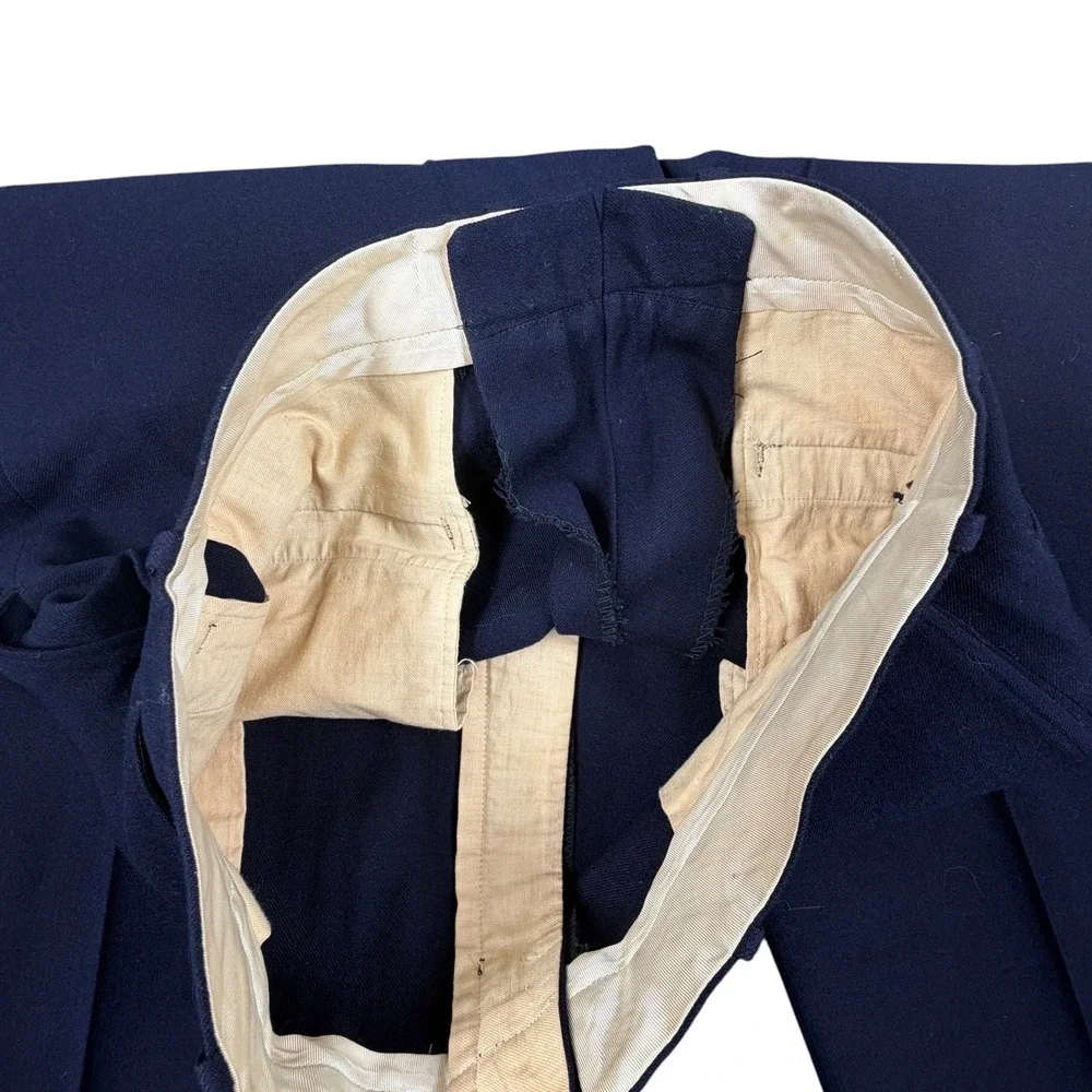 1950s Bond Clothes 34X31 2 piece suit Men Navy Blue Wool Professional